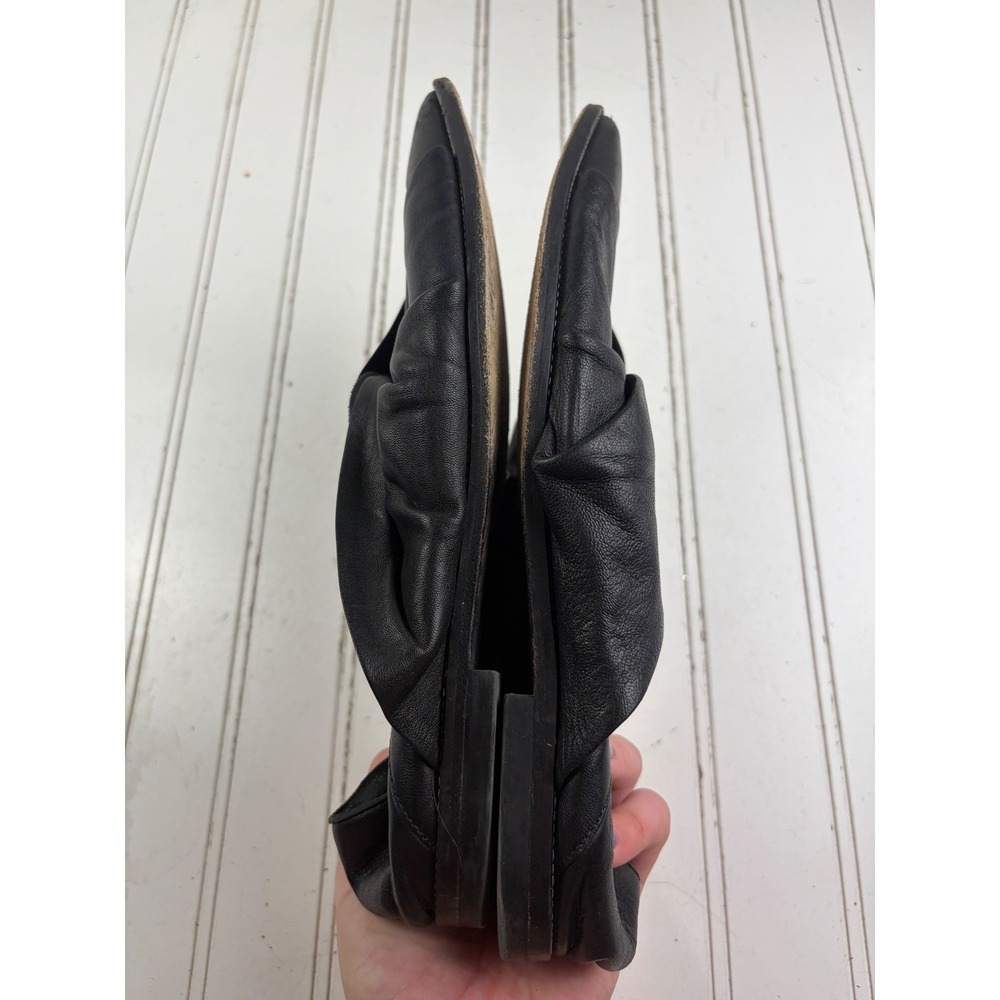 AllSaints Vintage Y2K Black Leather Bow Pointed Toe Mules Women's Size 8 - Picture 8 of 8